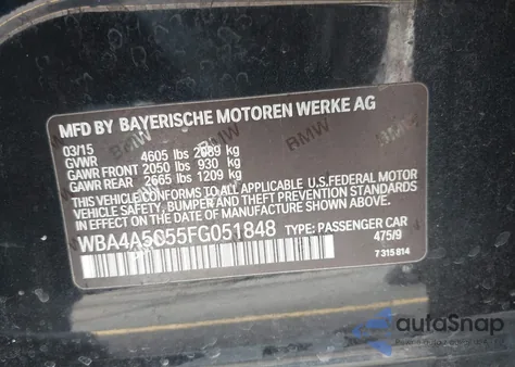 2015 BMW 428 Gran Coupe z USA, uszkodzony, nr VIN WBA4A5C55FG051848